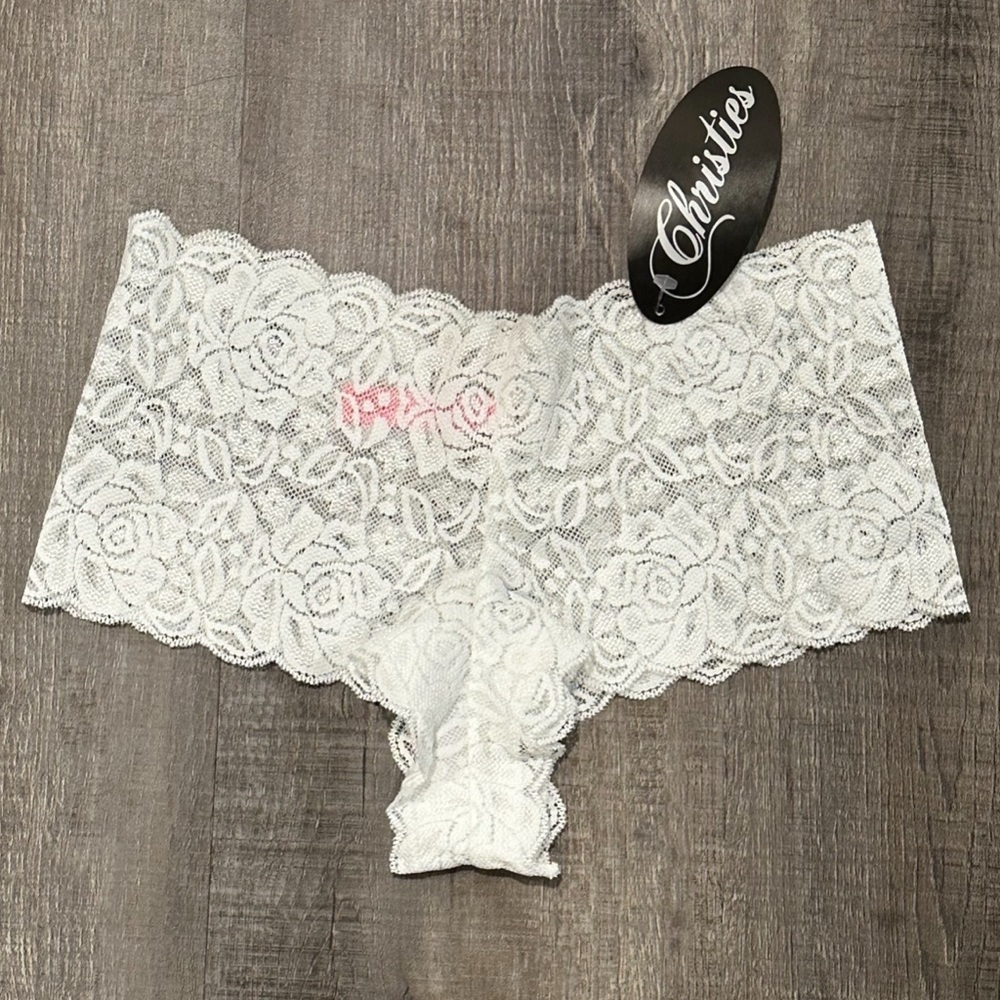 💞 New Women’s Size Medium White Lace Cheeky Hipster Panties Underwear